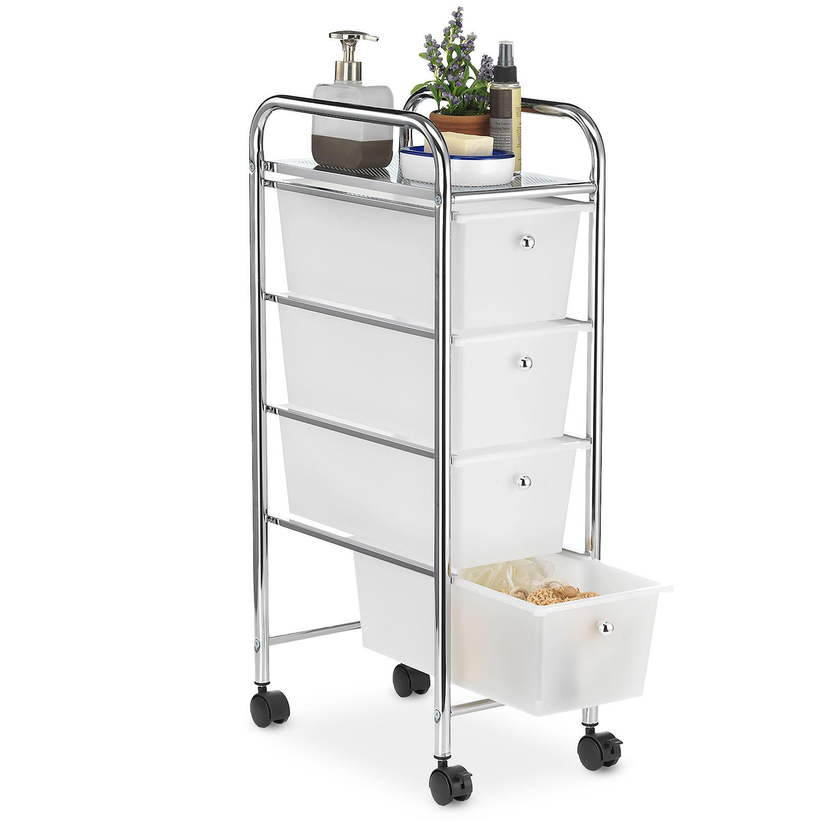 BADROLLWAGEN GINA - Transparent, Kunststoff/Metall (24/79/39cm) - IDIMEX