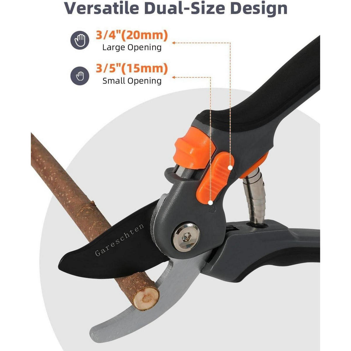 GARTENSCHERE Bypass mit verstellbarem Griff und SK5 Klinge - Multicolor, Metall (7/0.1/25cm)