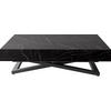 COUCHTISCH Cavetta U höhenverstellbar ausziehbar, Marmor Schwarz 120-200/80/27-76 cm - Anthrazit/Schwarz, Holzwerkstoff/Metall (80/120/76cm) - WFL GROUP
