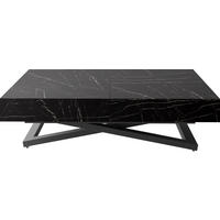 COUCHTISCH Cavetta U höhenverstellbar ausziehbar, Marmor Schwarz 120-200/80/27-76 cm - Anthrazit/Schwarz, Holzwerkstoff/Metall (80/120/76cm) - WFL GROUP