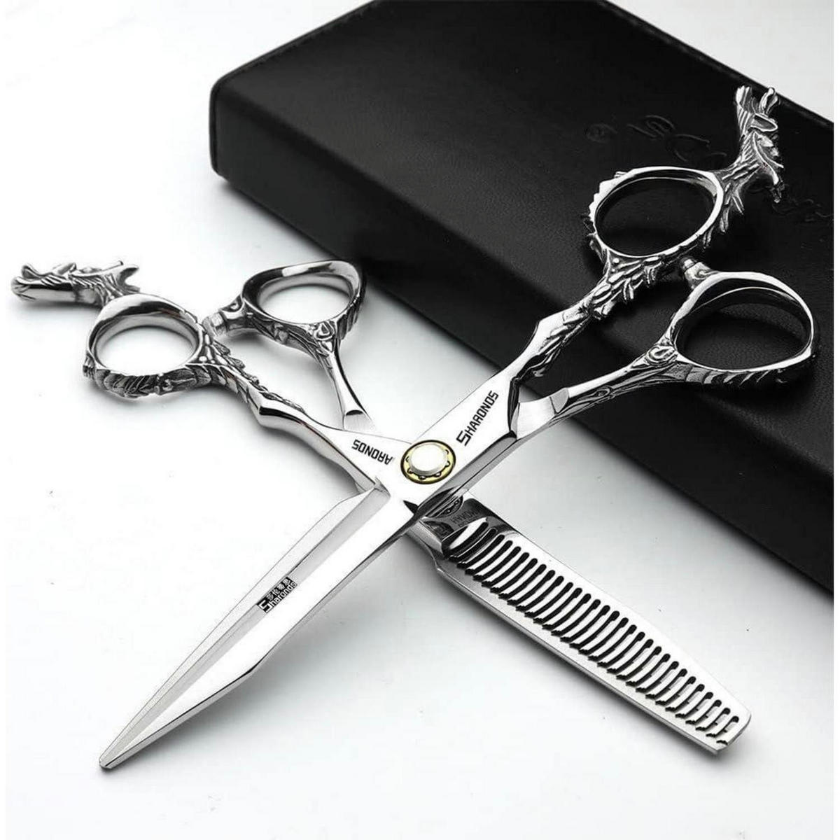 FRISEURSCHERE 6 Zoll 3-teiliges Set - Silberfarben, Metall (6/1/18cm)