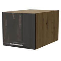 AUFSATZSCHRANK Essen W6B/40 Graphit Hochglanz / Eiche Artisan Matt 40 / 59 / 36cm - Graphitfarben/Eiche Artisan, Holz/Holzwerkstoff (40/59/36cm) - Feldmann-Wohnen