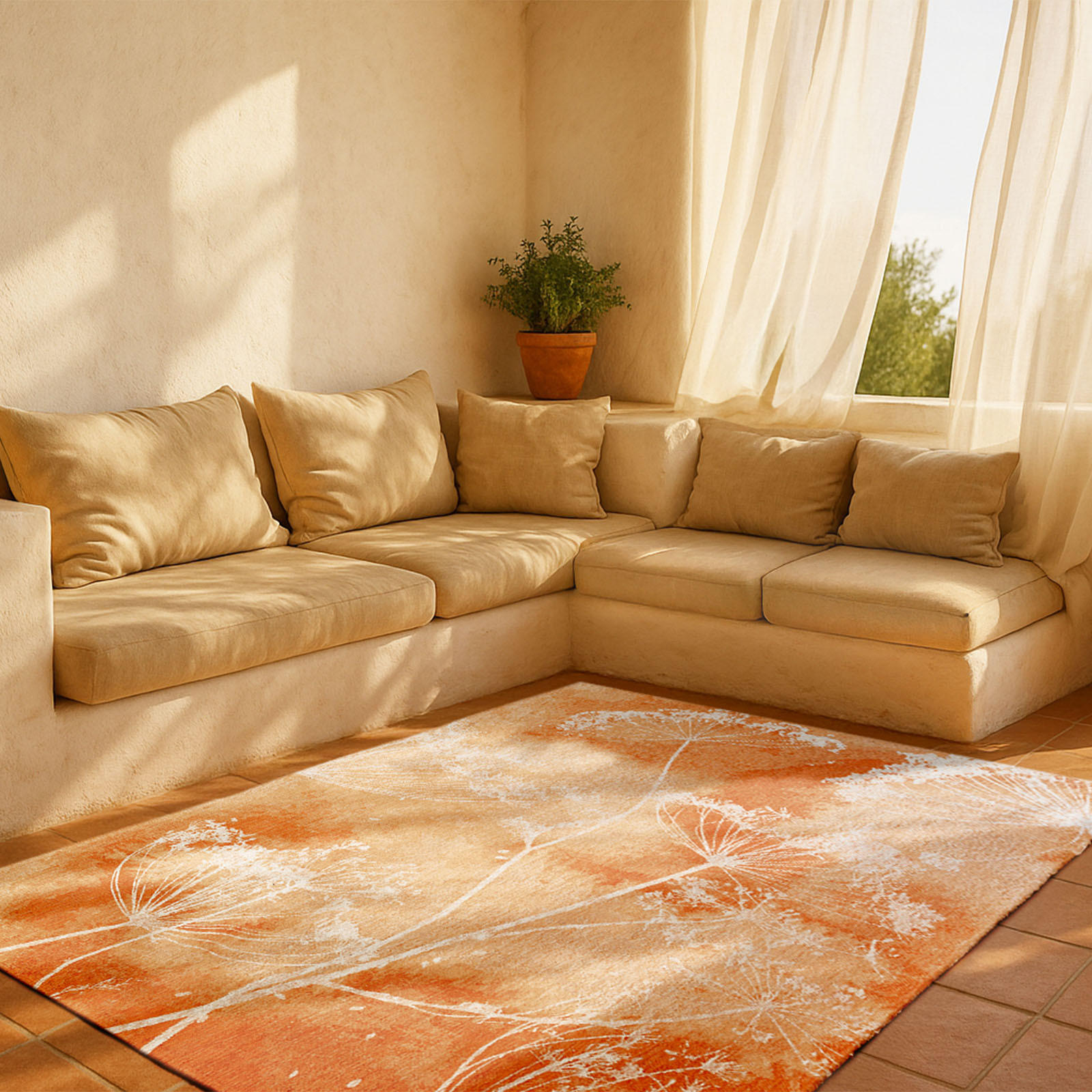 TEPPICH Anise Bug 170/240 cm - Orange, Textil (170/240cm) - Lola&Moi