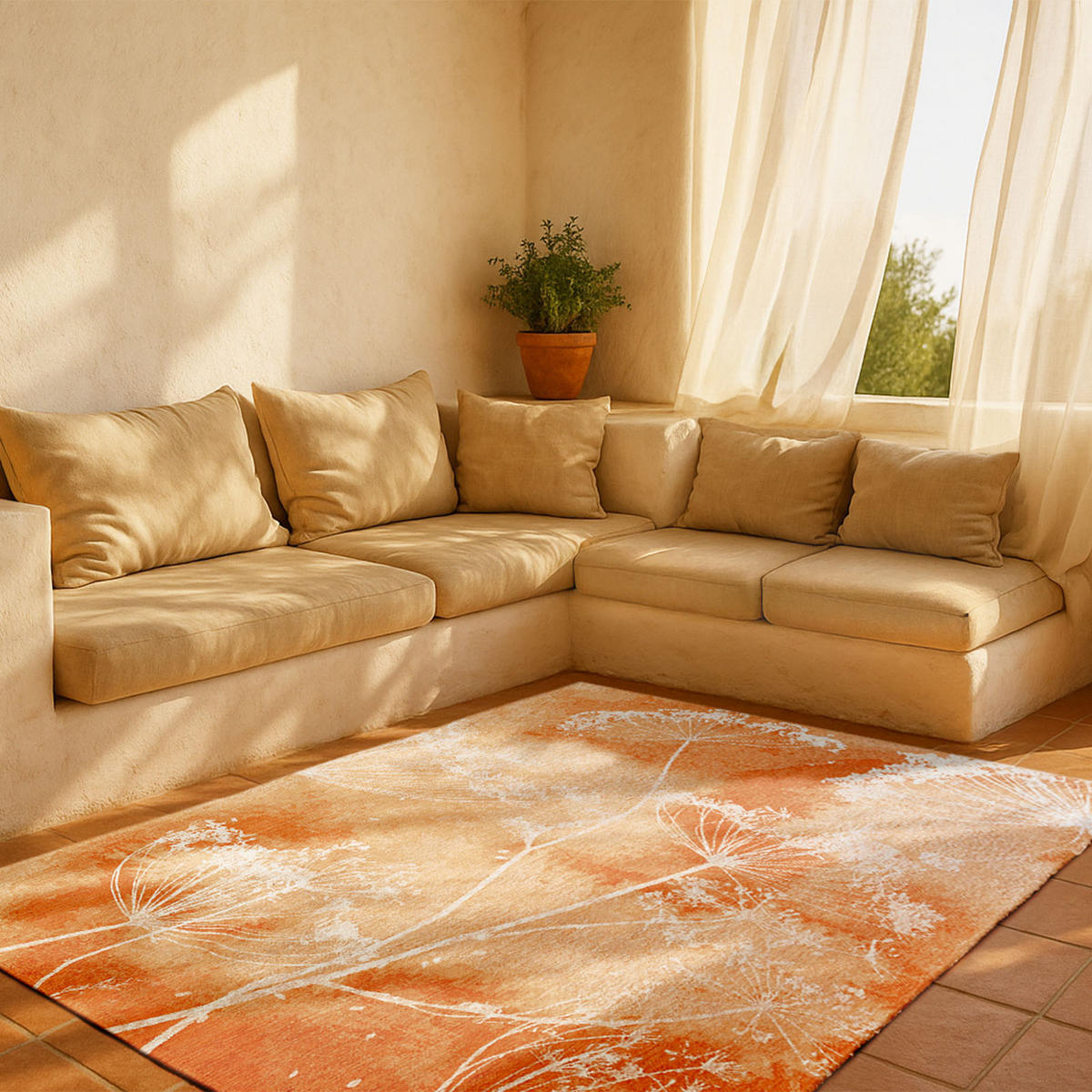 TEPPICH Anise Bug 170/240 cm - Orange, Textil (170/240cm) - Lola&Moi