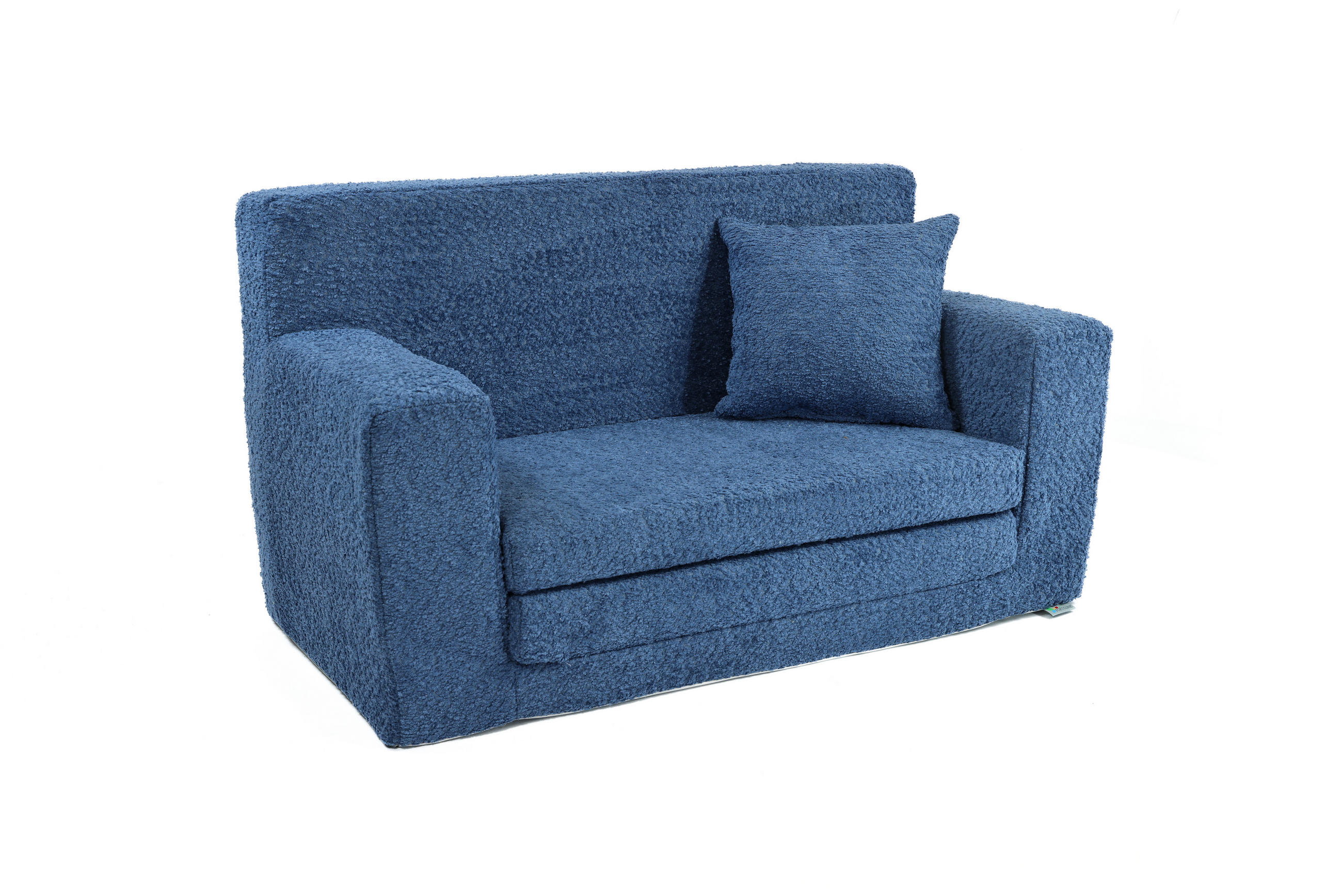 KINDERSOFA David – Stilvoller Komfort für das Kinderzimmer - In den Trendfarben - Blau, Textil (83/47/43cm) - Fortisline