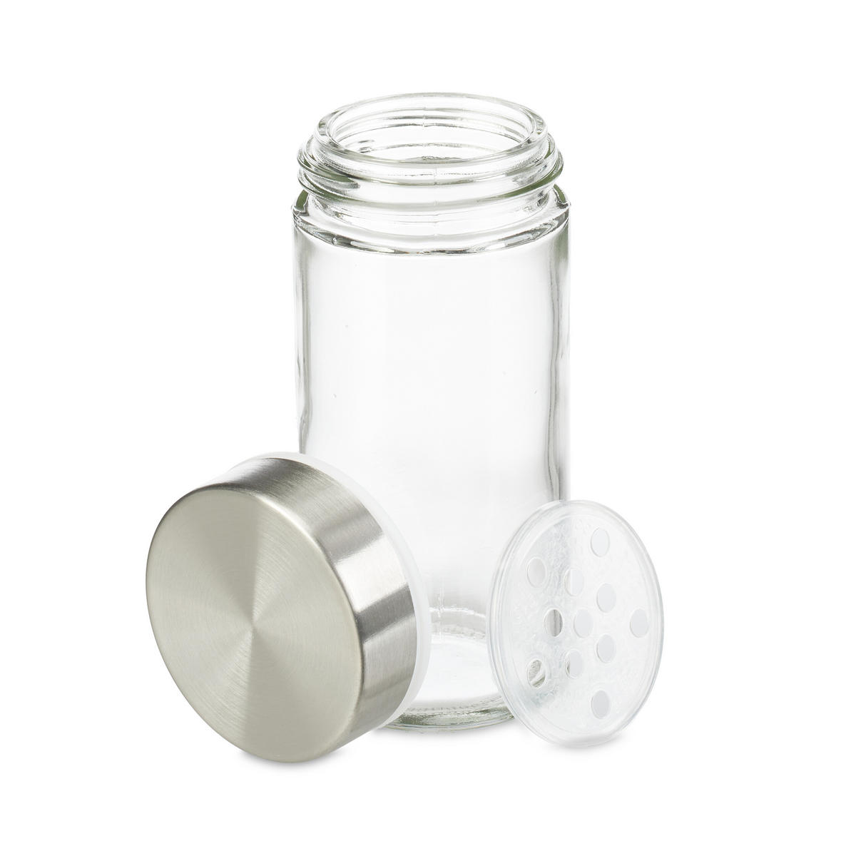GEWÜRZKARUSSELL - Transparent/Multicolor, Glas/Holz (21/21/21cm) - Relaxdays