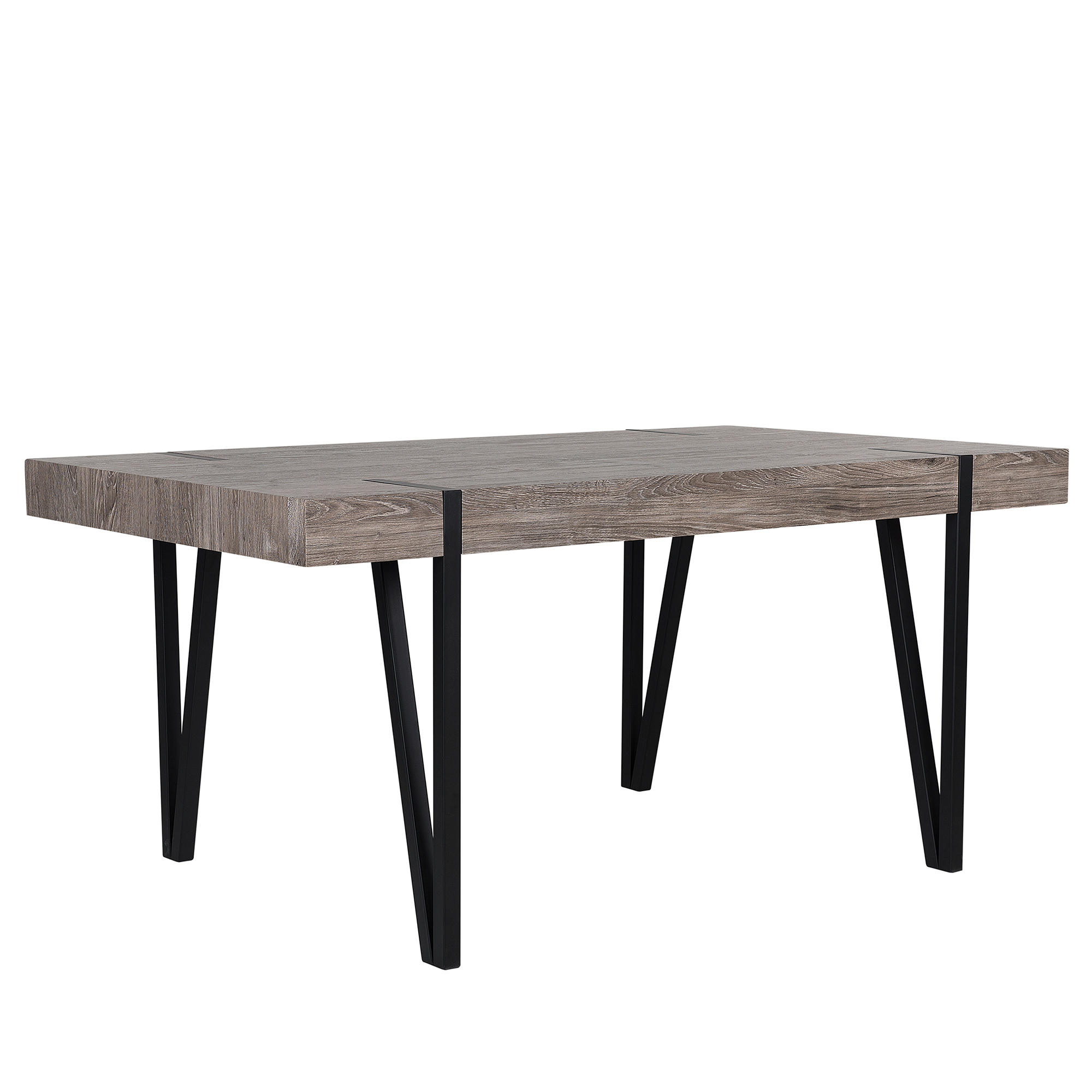 ESSTISCH 180/90/75 cm Dunkelbraun, Schwarz Rechteckig Adena - Dunkelbraun, Holzwerkstoff (180/90/75cm) - Beliani