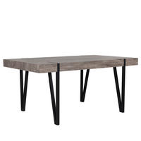 ESSTISCH 180/90/75 cm Dunkelbraun, Schwarz Rechteckig Adena - Dunkelbraun, Holzwerkstoff (180/90/75cm) - Beliani
