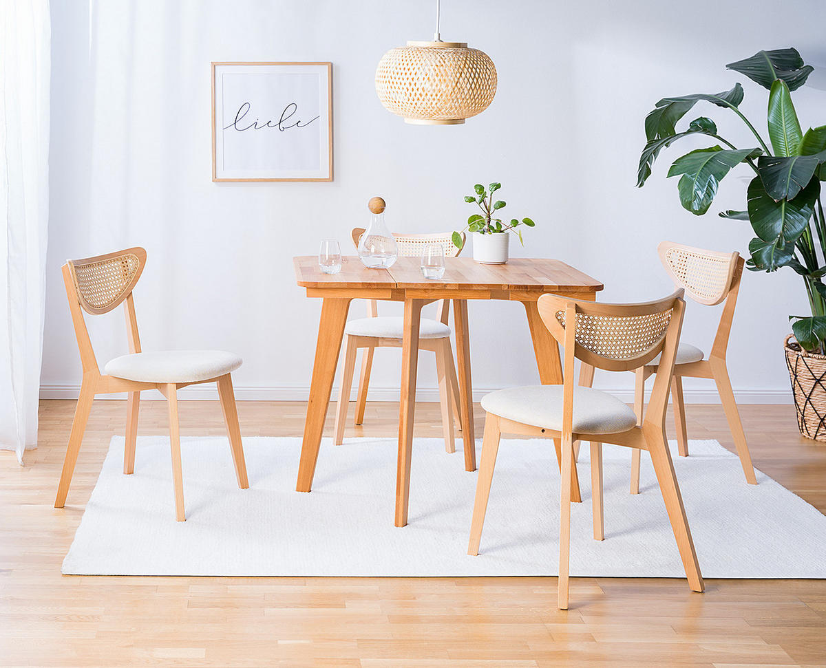 ESSTISCH - Buche massiv - Buchefarben, Holz (75/34/75cm) - home24