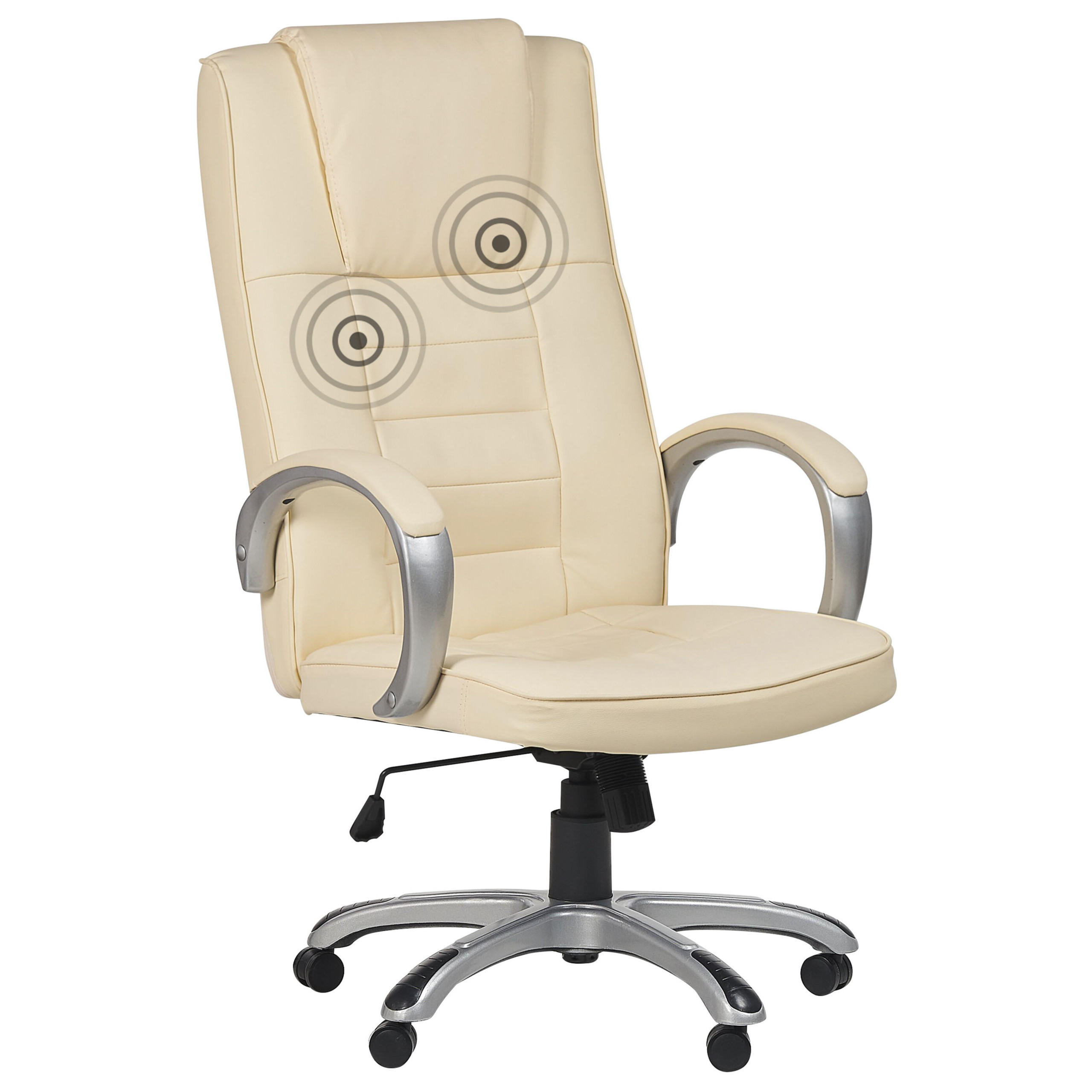 BÜROSTUHL Kunstleder Beige Grandeur II - Beige, Textil/Metall (53/127/73cm) - Beliani