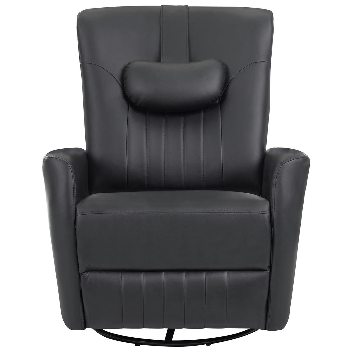 SCHAUKEL-FERNSEHSESSEL drehbar Kunstleder Schwarz Rea - Schwarz, Kunststoff/Metall (85/102/107cm) - Beliani