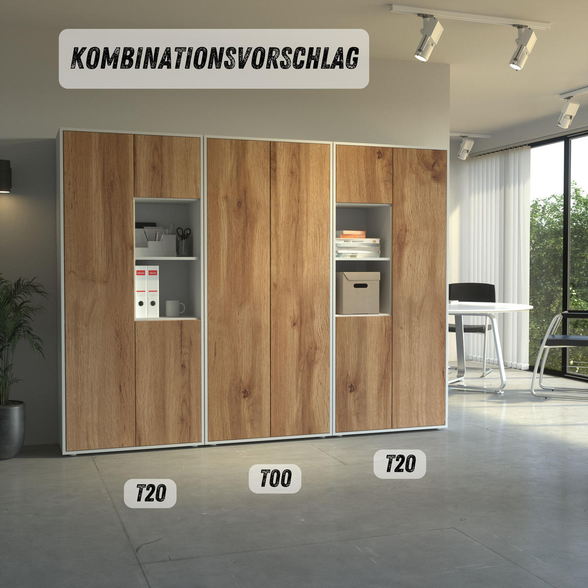 AKTENSCHRANK Amira T20 Eiche Wotan 180/80/40 cm - Eiche Wotan, Holzwerkstoff (80/180/40cm) - SIMPLYFURN