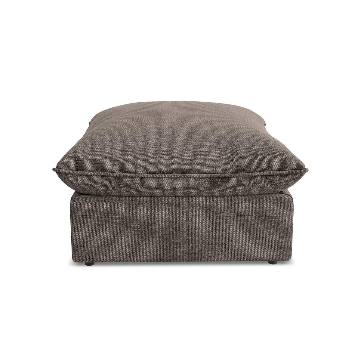 POUF Bouclé Stoff Braun - Schwarz/Braun, Holzwerkstoff/Kunststoff (75/45/75cm) - LaMiaSofa