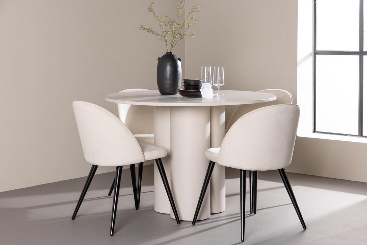 ESSTISCH OLIVIA Beige 110x110x75 cm - Beige, Holzwerkstoff (110/110/75cm) - FURNLUX
