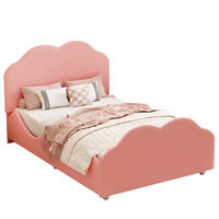 POLSTERBETT 90/200 cm Rosa mit gepolstertem Kopfteil und Sicherheitsgeländer - Pink, Textil (90/200cm) - BEAOK