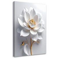 LEINWANDBILDER, Weiße Blume 3d gold glamour - Weiß, Textil (20/30cm) - Feeby