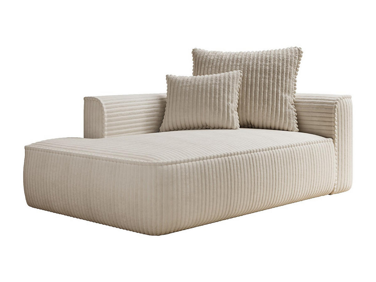 RECAMIERE ohne Schlaffunktion - 1 Person - Samt - Beige - - Beige, Textil (180/67/115cm) - Vente-Unique