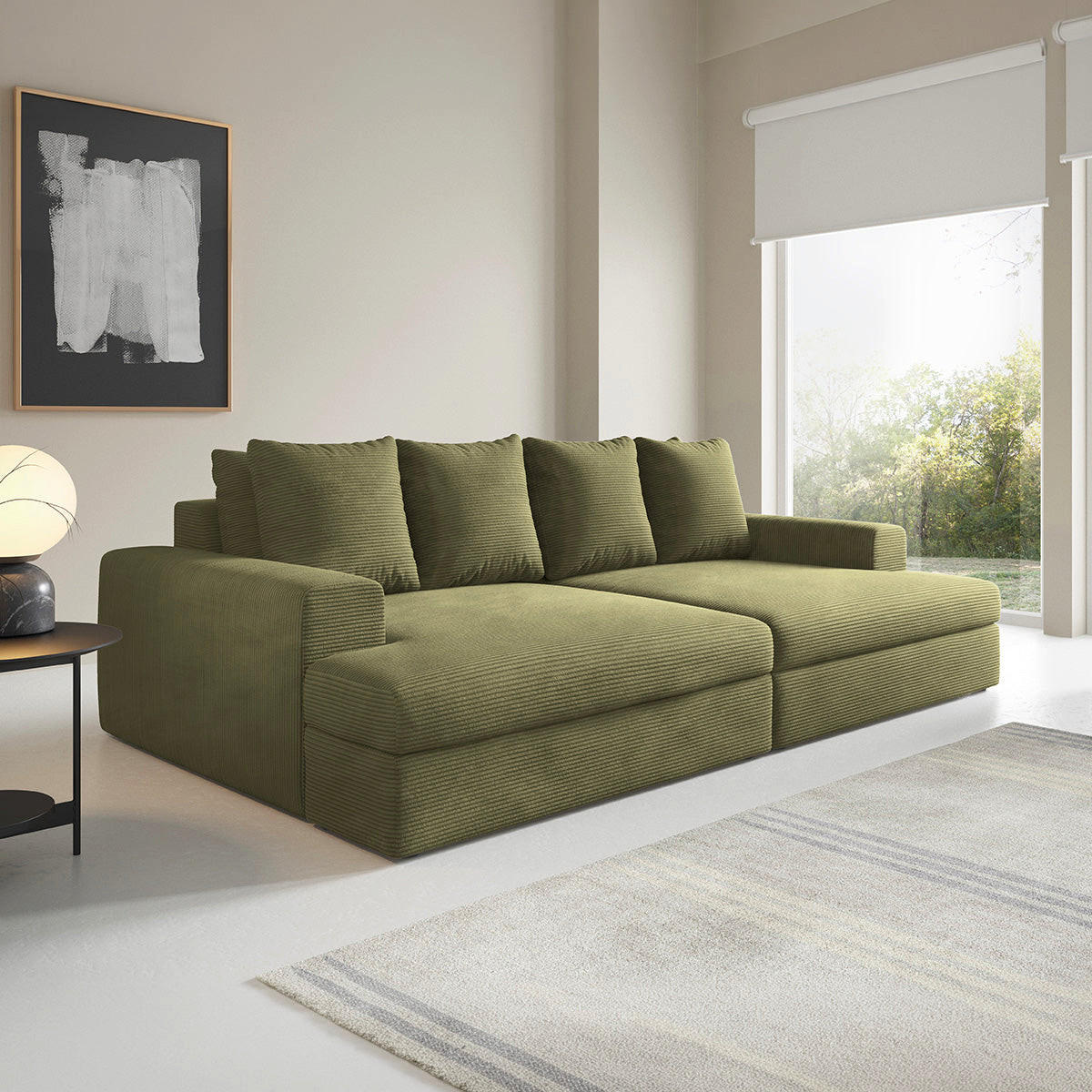 SOFA Paola 3 Sitzplätze Grün - Grün, Holz (272/86/167cm) - Petits-meubles