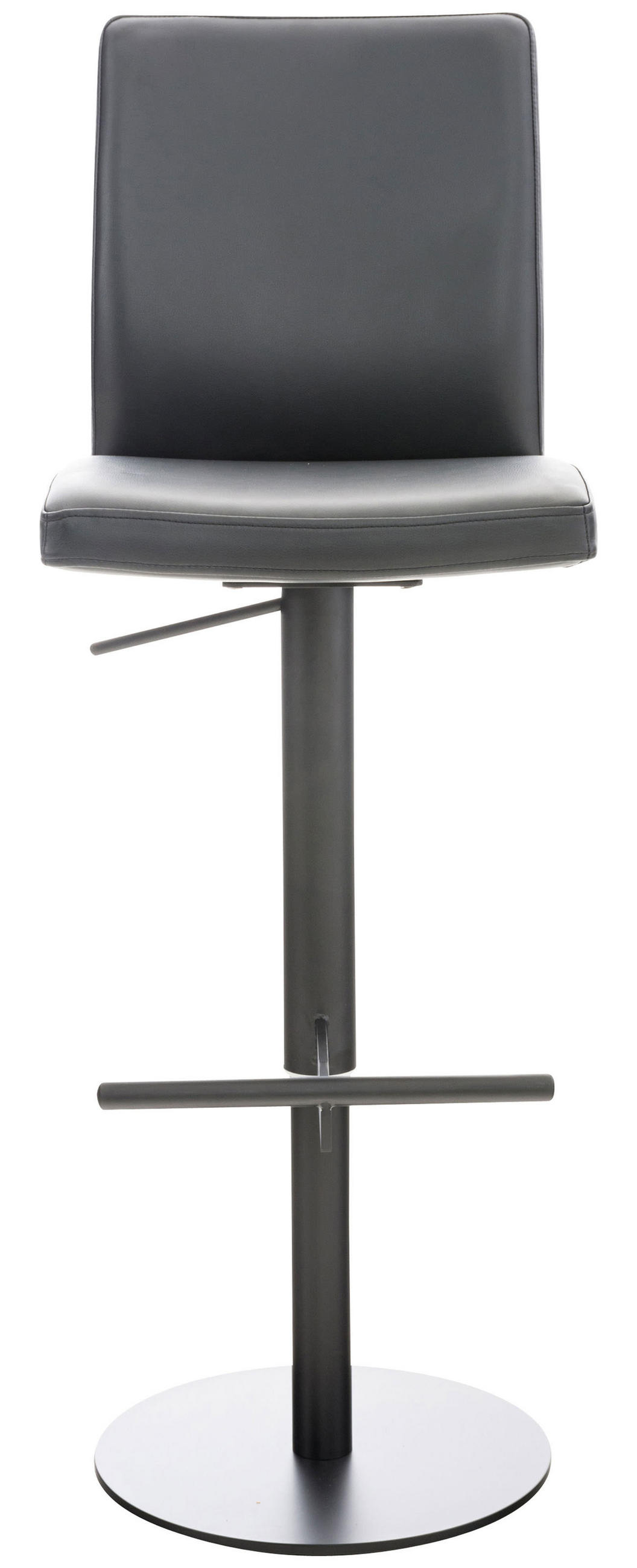 BARHOCKER Lederlook Schwarz - Schwarz, Textil/Metall (40/93/49cm) - CLP