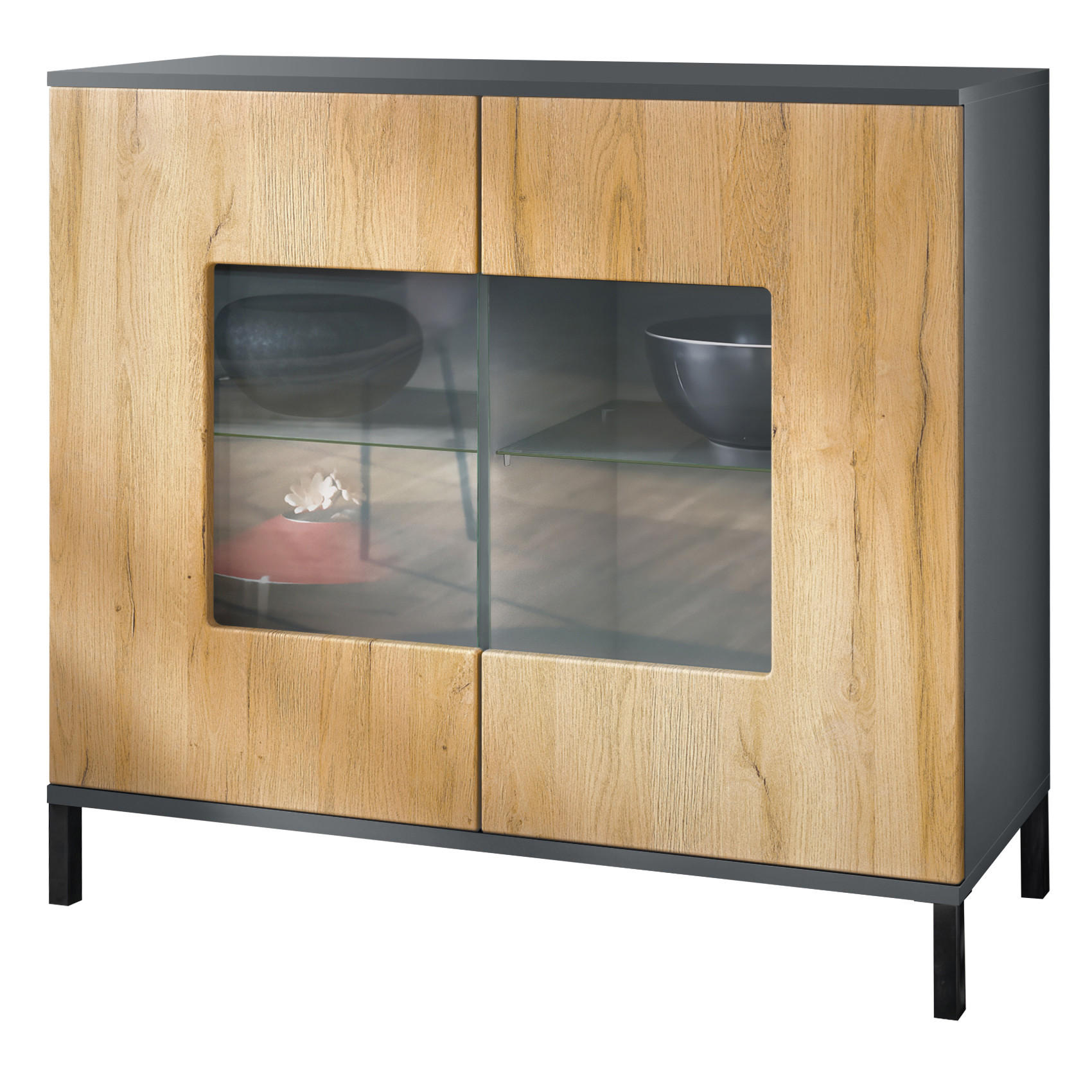 KOMMODE Grömitz Eiche Natur - Eichefarben, Holzwerkstoff (92.5/83.5/35cm) - Vladon