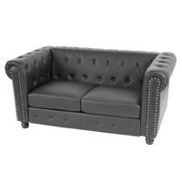 LUXUS 2ER SOFA LOUNGESOFA Schwarz - Schwarz, Textil (160/74/90cm) - MCW