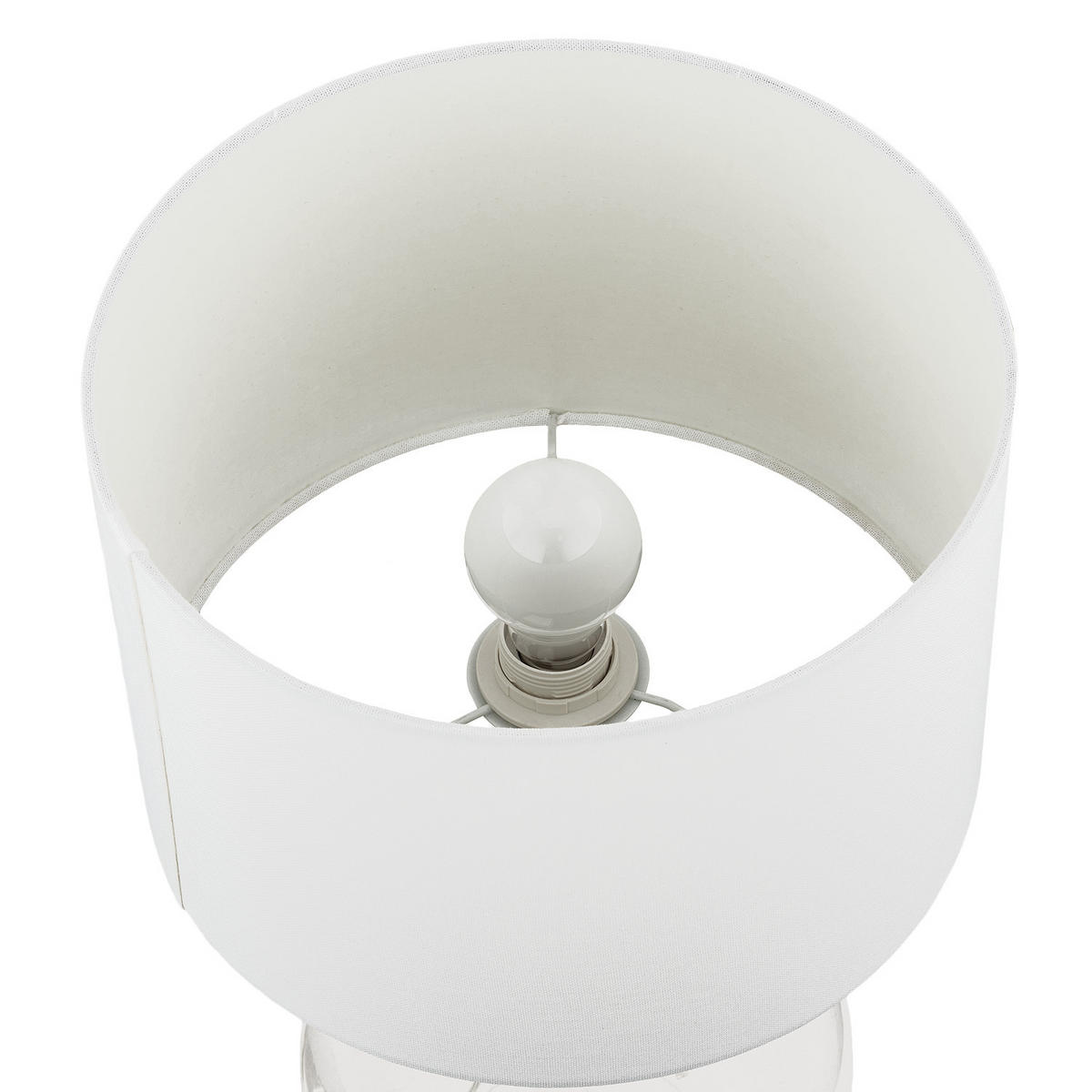 TISCHLEUCHTE - 1-flammig - Weiß, Textil (30/30/53cm) - home24