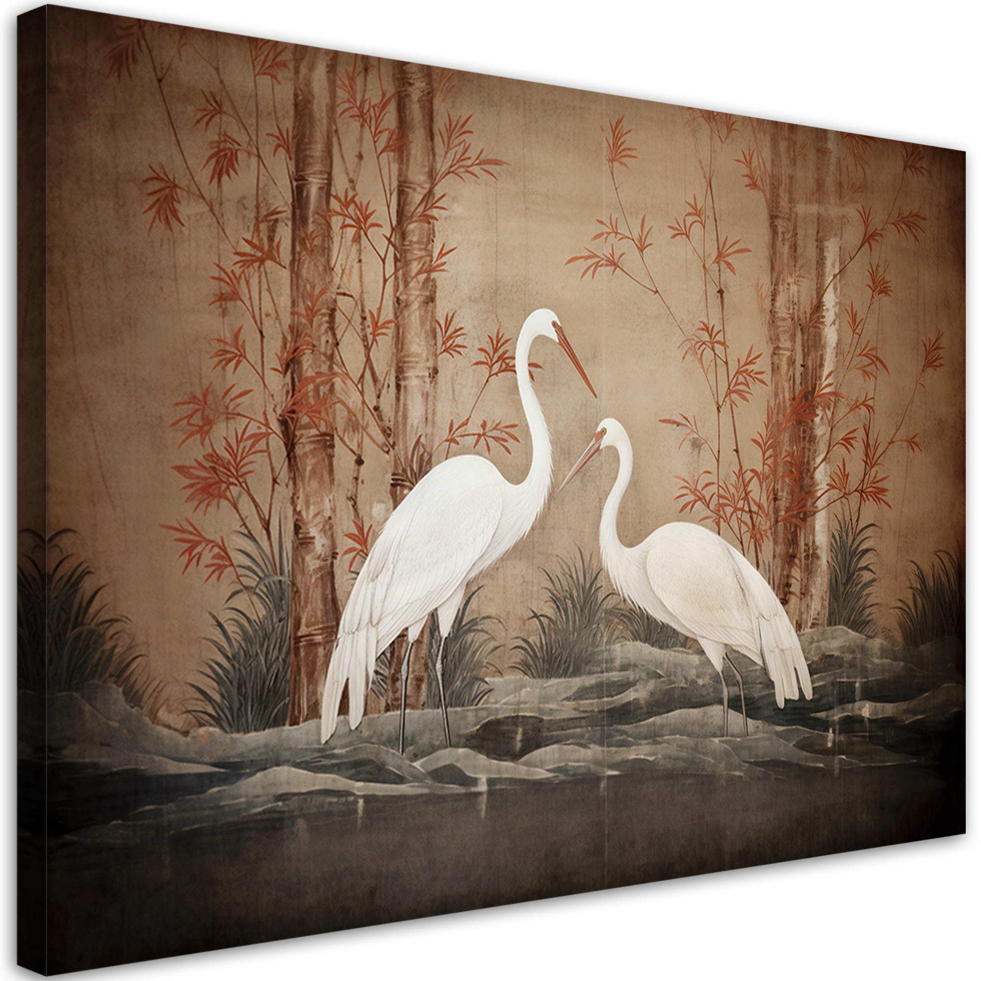 WANDBILD tier orientalischer vogel - Braun, Textil (60/40cm) - Feeby