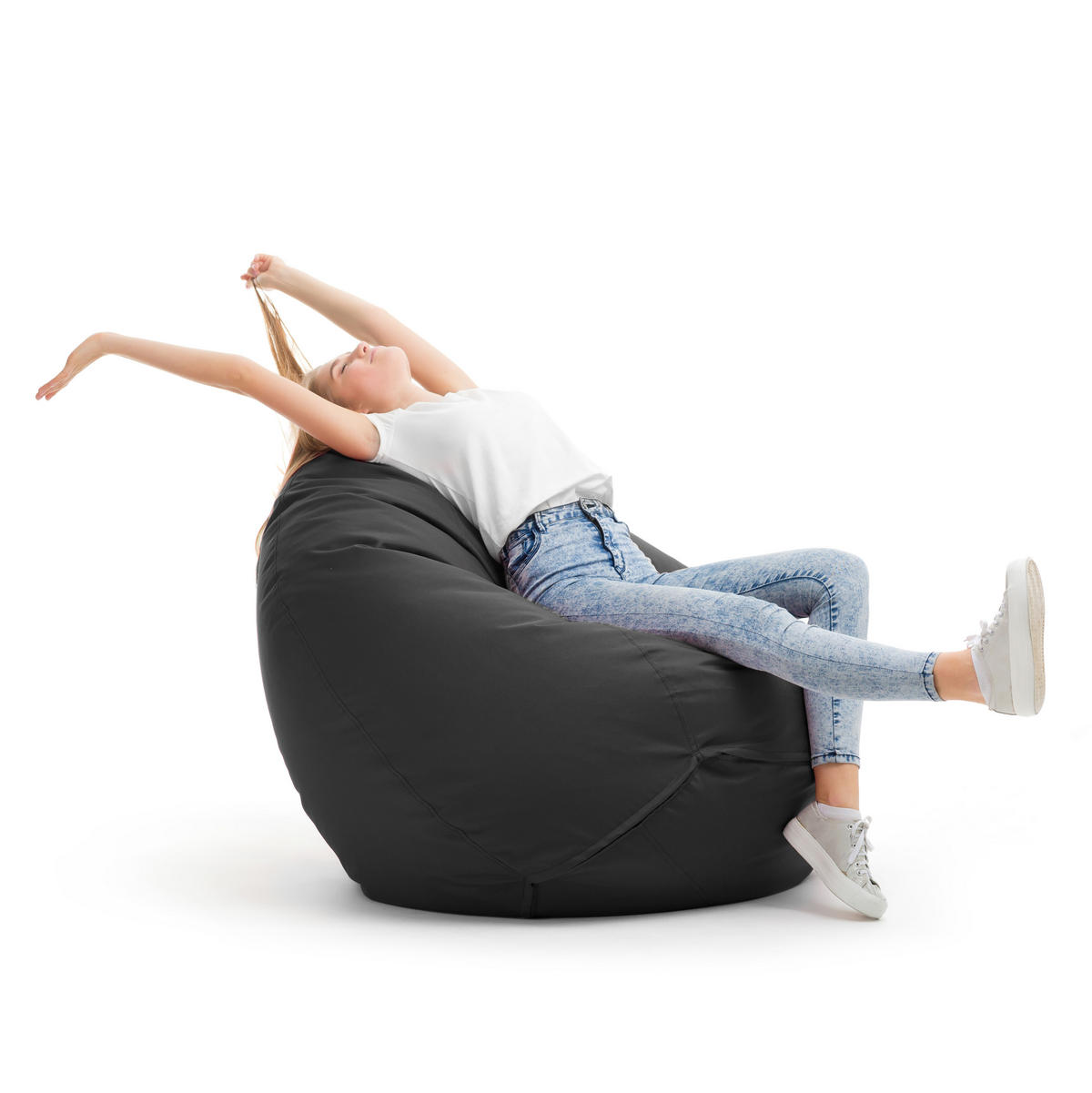 BRUNI Classico Sitzsack - Indoor- und Outdoor-Bean Bag, in Deutschland gefertigt - Grau, Kunststoff/Textil (80/70/80cm) - Bruni