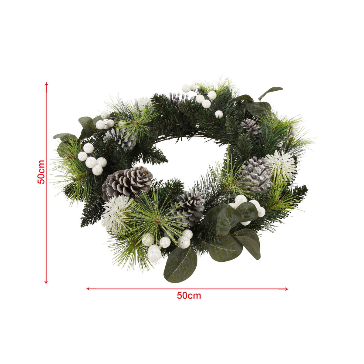 WEIHNACHTSKRANZ Grün 50/50/13 cm - Grün, Kunststoff (13cm) - Mobili Rebecca