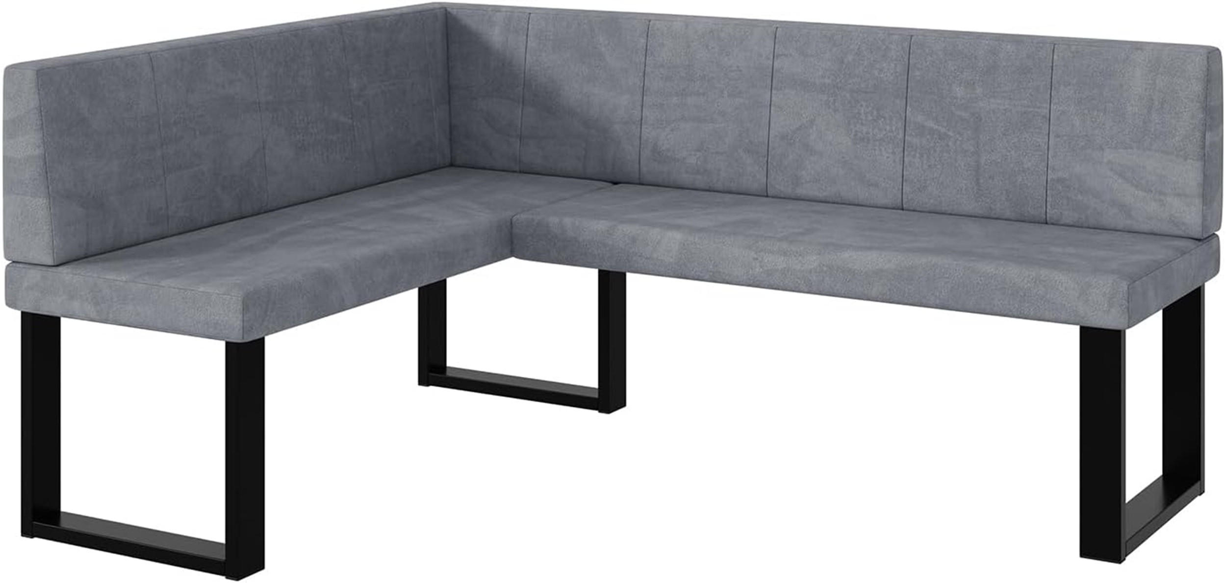 Meblini Eckbank Grau 168x128 cm