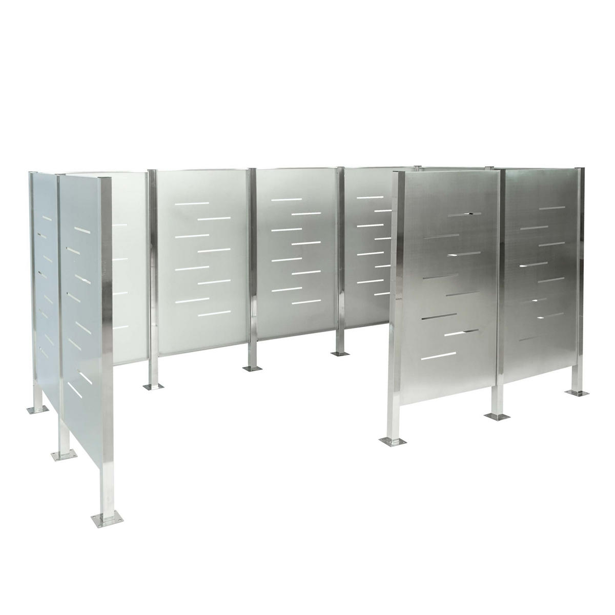 MÜLLTONNEN-ZAUN 151x326x166cm Silber - Silberfarben, Metall (326/151/166cm) - PROREGAL