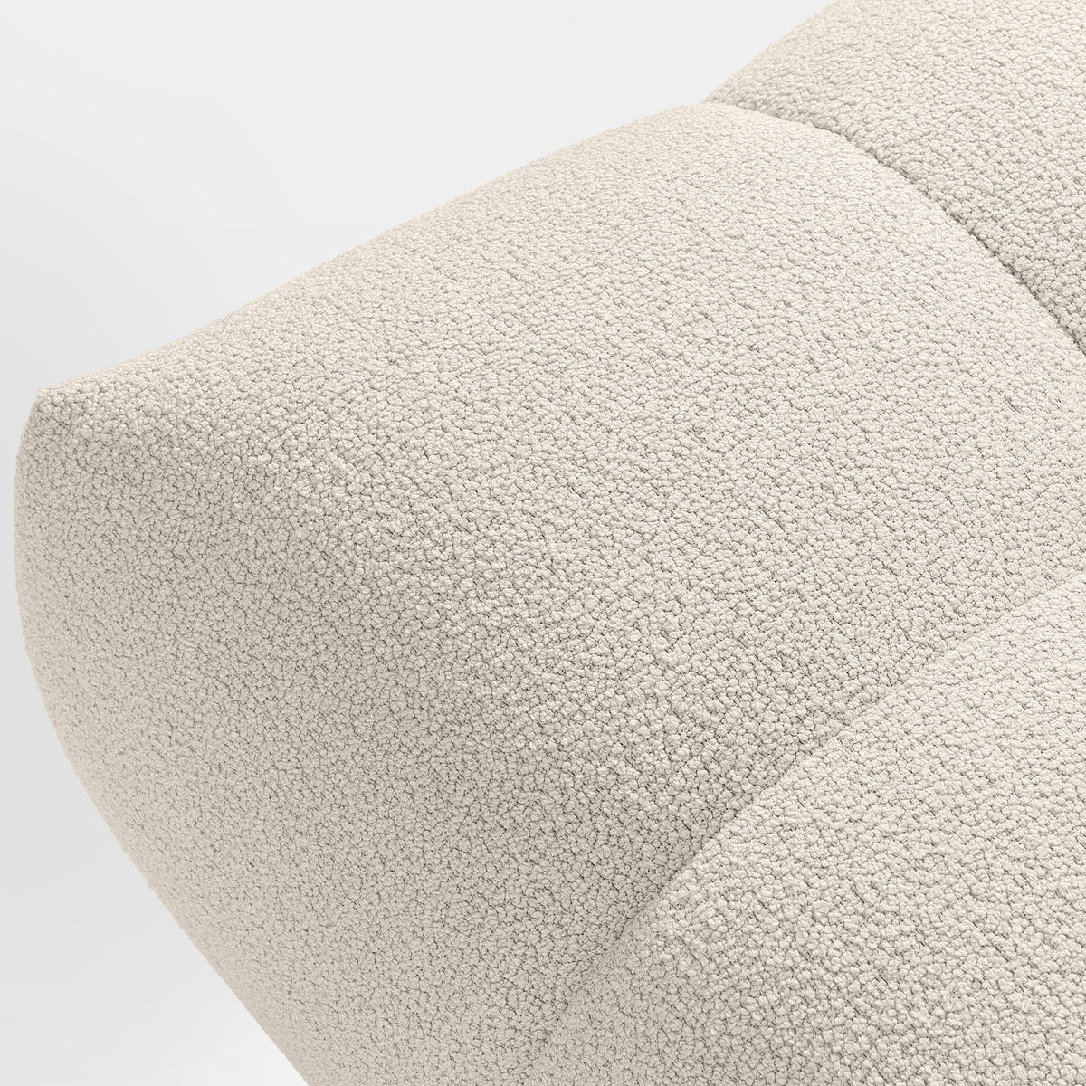 POUF VENA Bouclé, Weiß - Weiß, Holz/Textil (65/38/65cm) - KONSIMO®