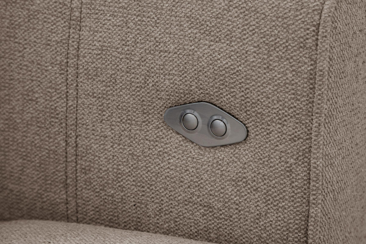 SOFA QUARTZ 3-Sitzer mit Ausziehsitz, taupe - Taupe, Holzwerkstoff/Textil (202/80/102cm) - Courtois Laville