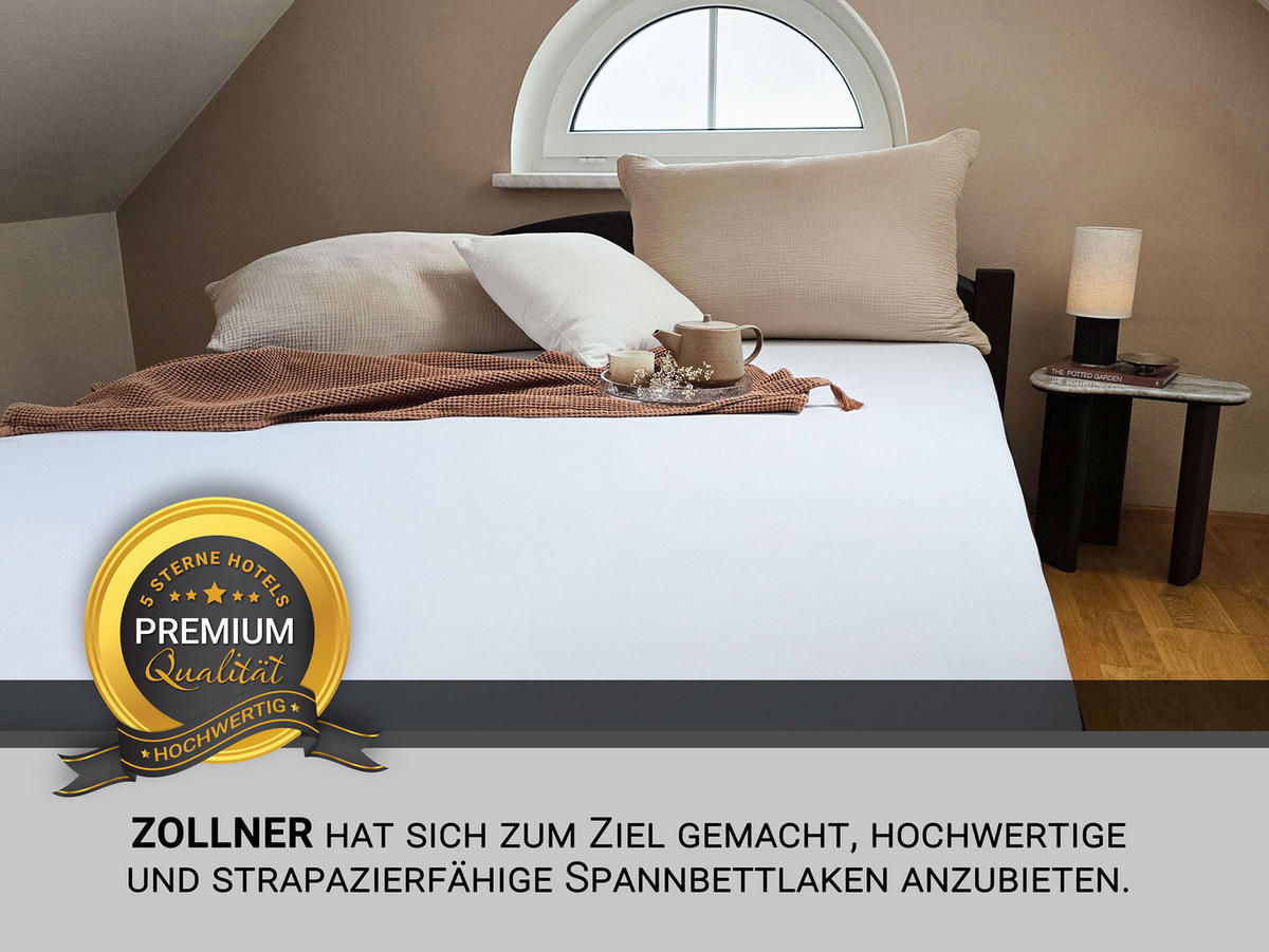SPANNBETTLAKEN, 200x200 cm, 80% Baumwolle, 20% Polyester - Weiß, Naturmaterialien (200/200cm) - Zollner