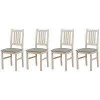STUHL Bos 1 (4er Set) - Beige/Cappuccino, Holz (43/94/40cm) - Leaf Design