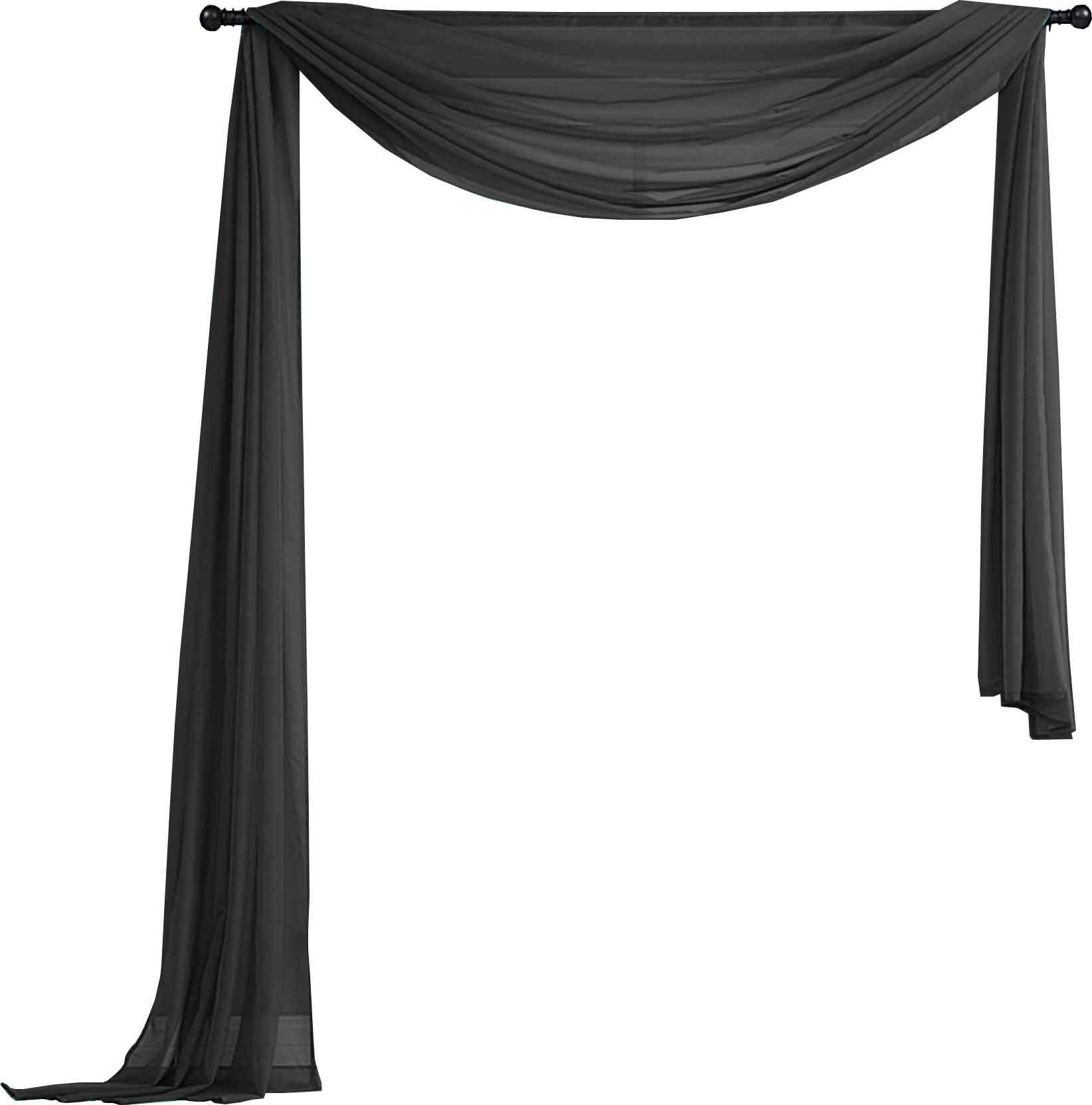 Gardinenbox Querbehang Schwarz 140x600 cm