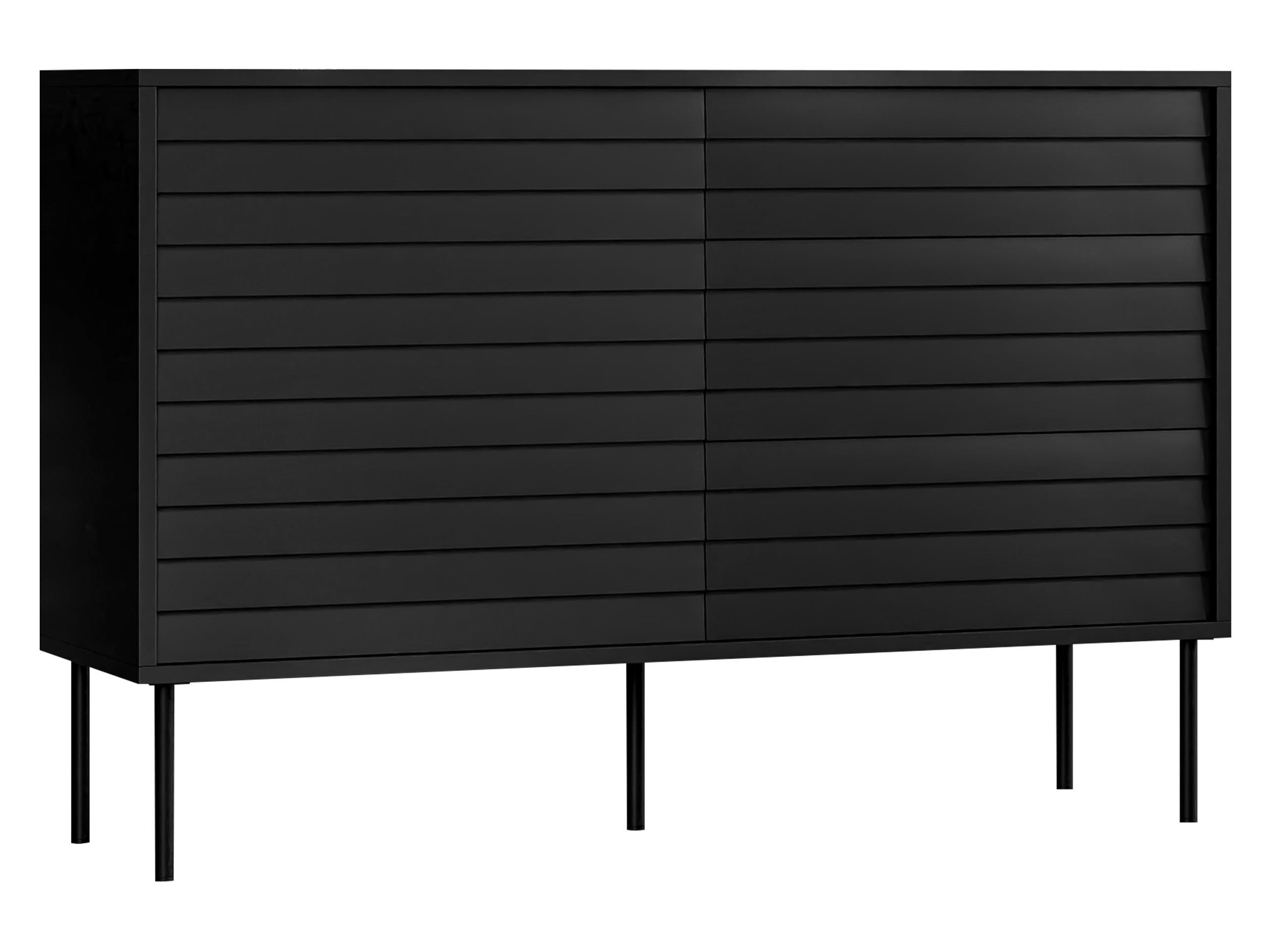 KOMBIKOMMODE Cortina 120 1D3S - Schwarz, Holzwerkstoff/Metall (120/81/40cm) - MIRJAN24