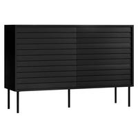 KOMBIKOMMODE Cortina 120 1D3S - Schwarz, Holzwerkstoff/Metall (120/81/40cm) - MIRJAN24