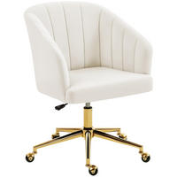 BÜROSTUHL in Cremeweiß 60x61x92,5 cm, höhenverstellbar und drehbar, mit Rollen - Creme, Textil (61/92.5/60cm) - IVMEU