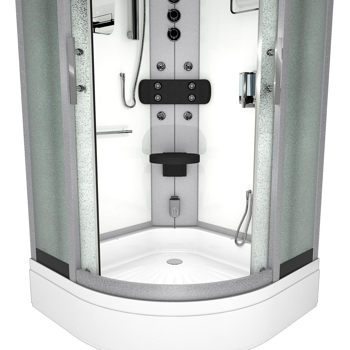 DAMPFDUSCHE Dusche D46-50M3 Weiß 90x90 - Weiß, Glas/Kunststoff (90/90/225cm) - AcquaVapore by Sandra Jentho