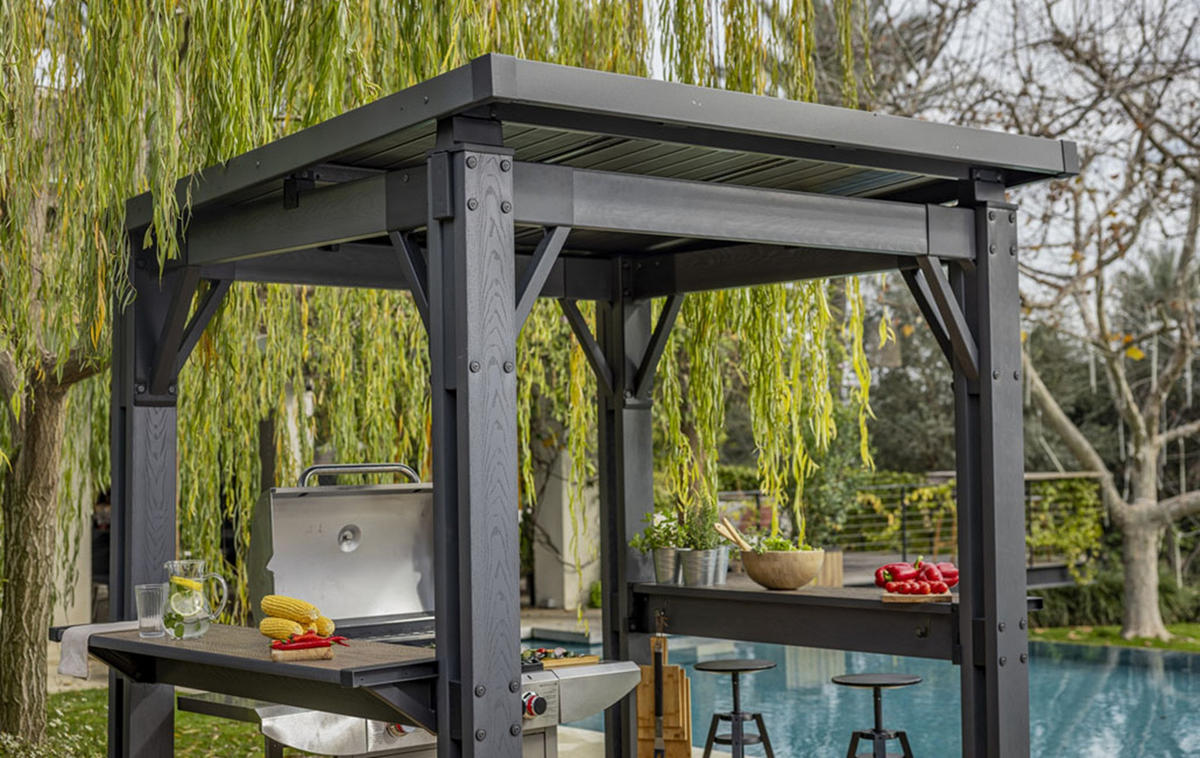 GRILL-PAVILLON - Grau, Kunststoff (200/238/247cm) - Keter