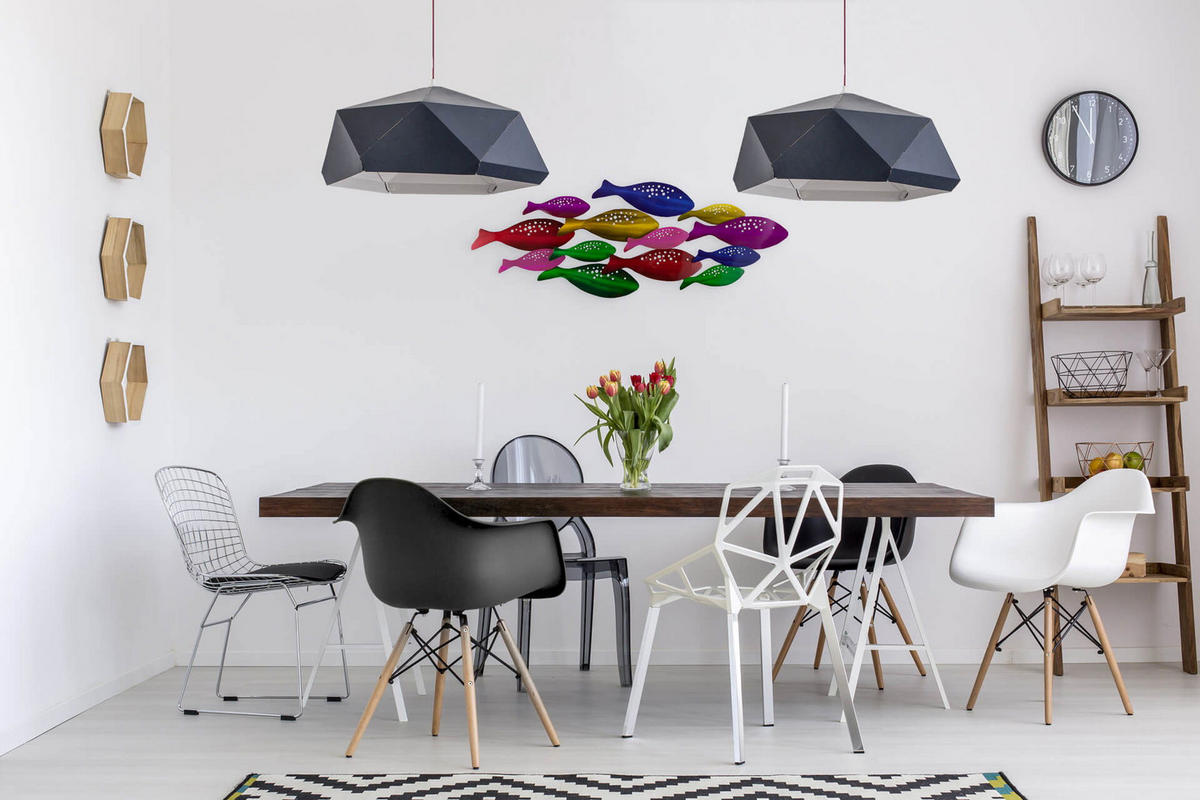 WANDDEKO Bunt 120/44 cm - Multicolor, Metall (3.17/44/5cm) - KUNSTLOFT