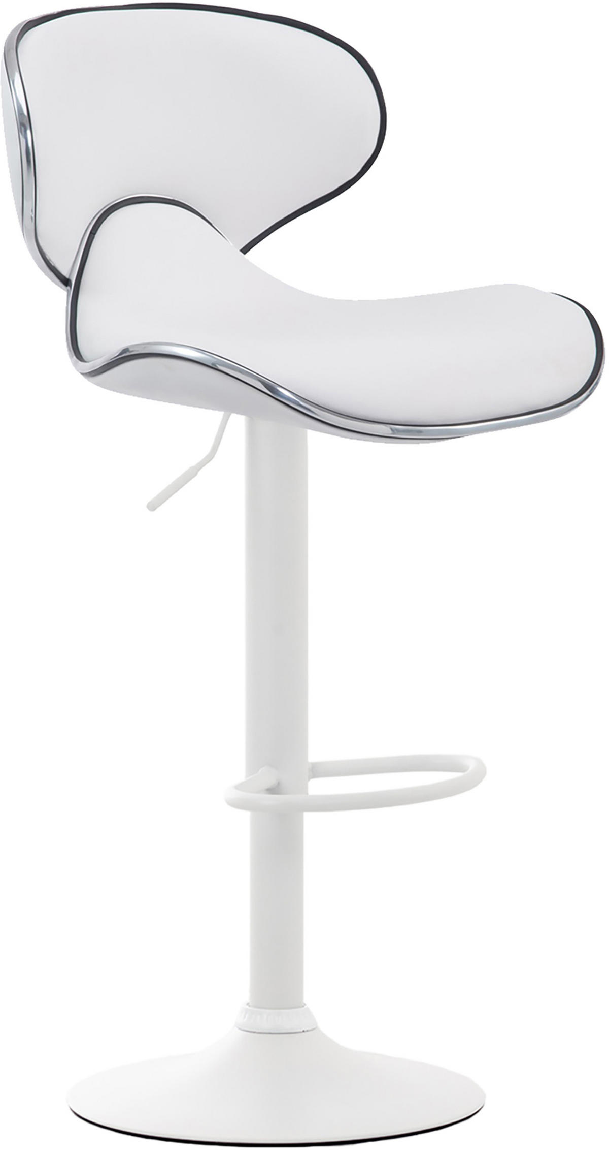 BARHOCKER 2er Set Las-Mallorcas Kunstleder weiß weiß - Schwarz/Weiß, Kunststoff/Metall (46/108/49cm) - TPFLiving