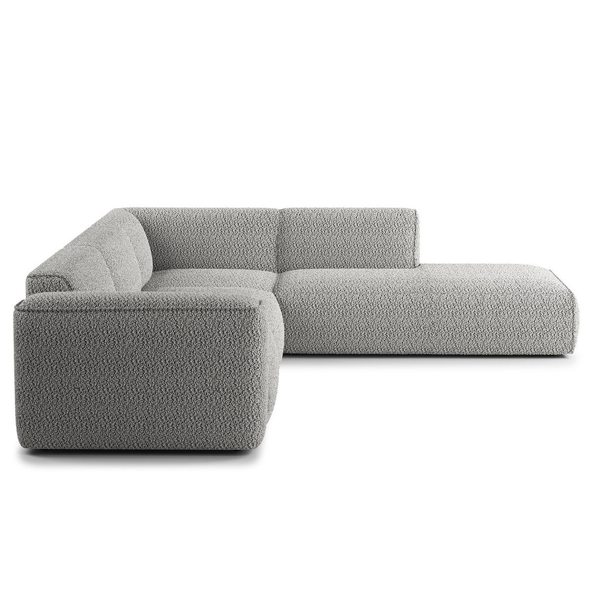 3-SITZER ECKSOFA mit Recamiere - Schwarz/Grau, Kunststoff/Textil (295/231cm) - home24