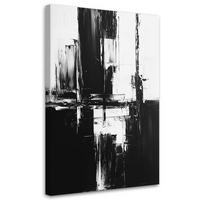 LEINWANDBILD Industrielle Loft-Abstraktion Schwarz und Weiß 80x120cm - Schwarz, Textil (80/120cm) - Feeby