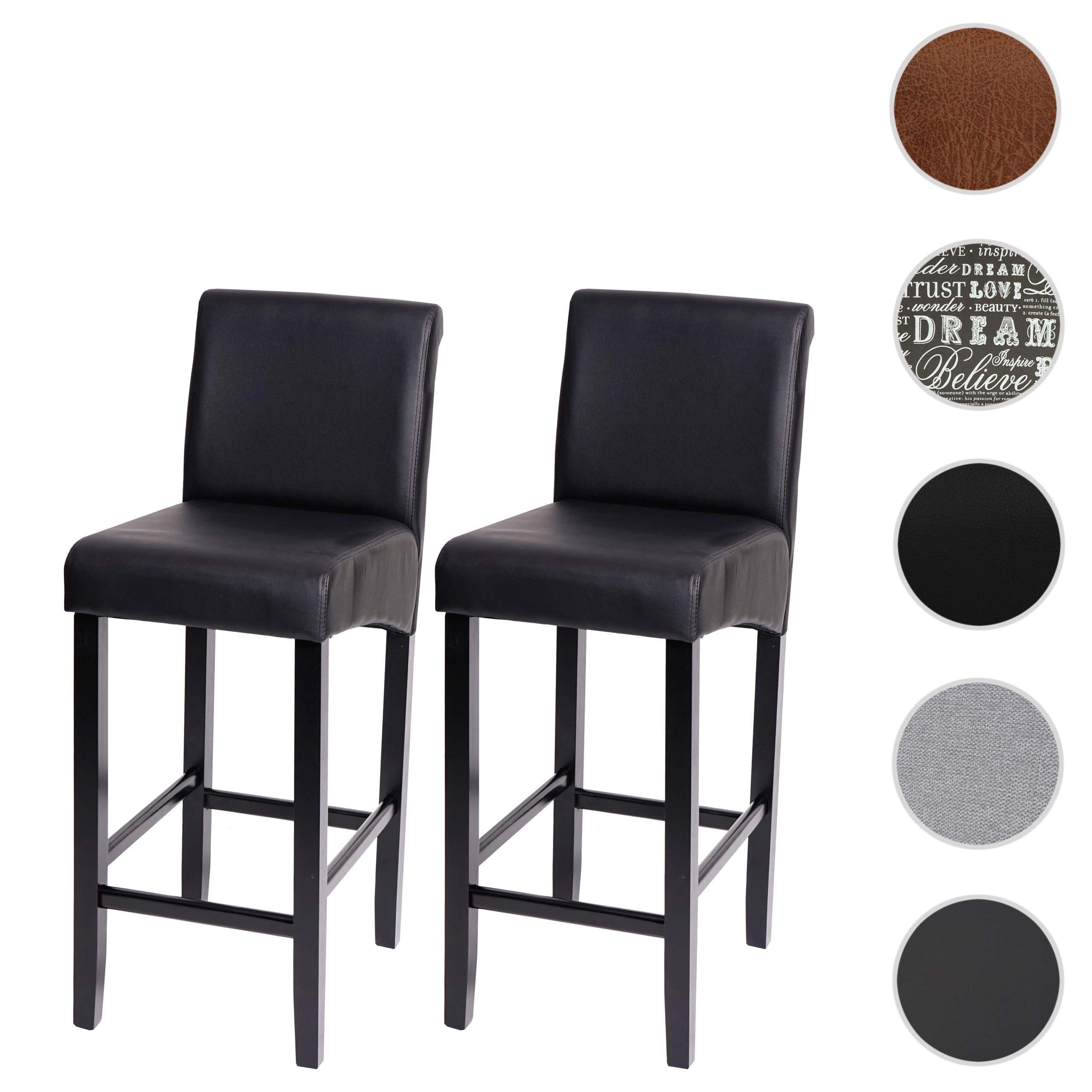 BARHOCKER Schwarz 2er-Set - Schwarz, Textil (39/105/53cm) - MCW