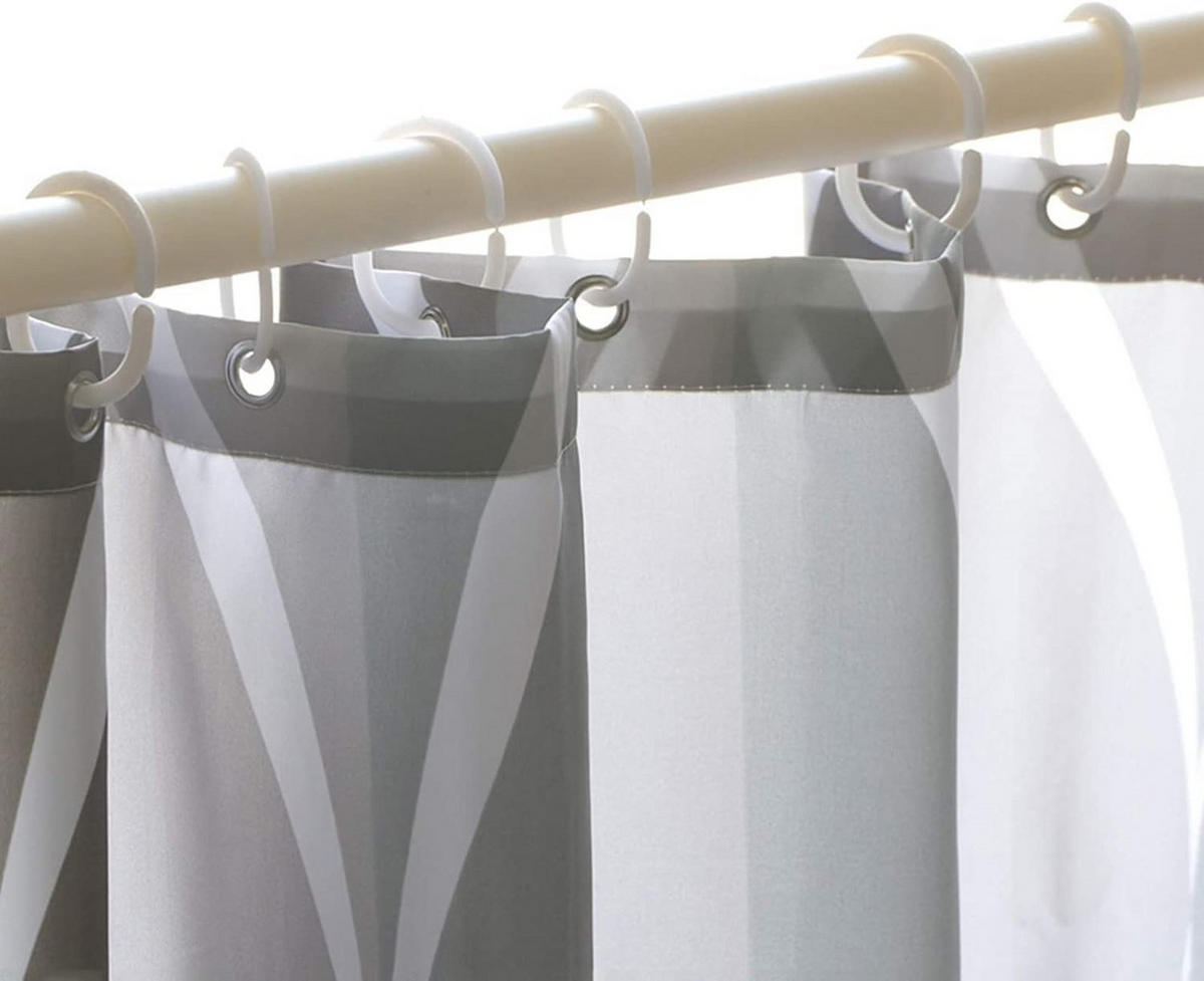 DUSCHVORHANG schimmelresistent wasserdicht Stoff Polyester Badezimmer Einlage lang - Grau, Textil (200/200cm) - MCBOSON