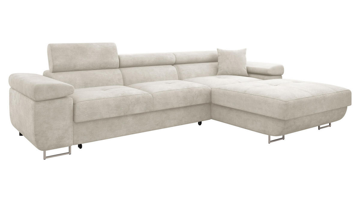 ECKSOFA Torezio Mini, Seite: Rechts - Creme, Holz/Textil (280/170cm) - MIRJAN24