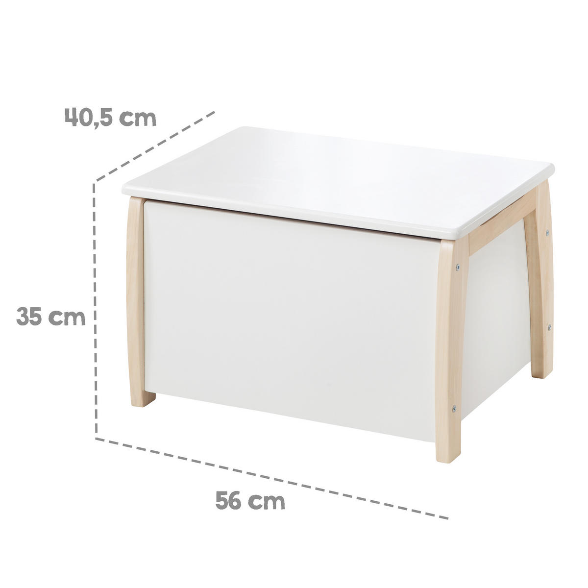 SPIELZEUGTRUHE - Naturfarben/Weiß, Holzwerkstoff (56/35/39.5cm) - Roba