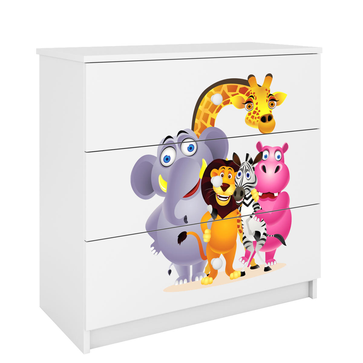 KOMMODE Babydreams ZOO 81/81/41 - Weiß, Holzwerkstoff (81/81/41cm) - RAUMHIRSCH FURNITURE
